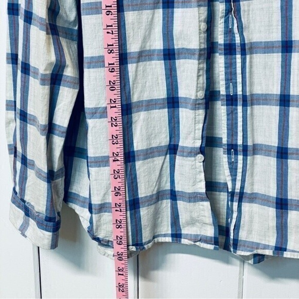 Old‎ Navy Men’s Plaid Button Down Shirt, Size XL, White Blue* - Picture 6 of 6